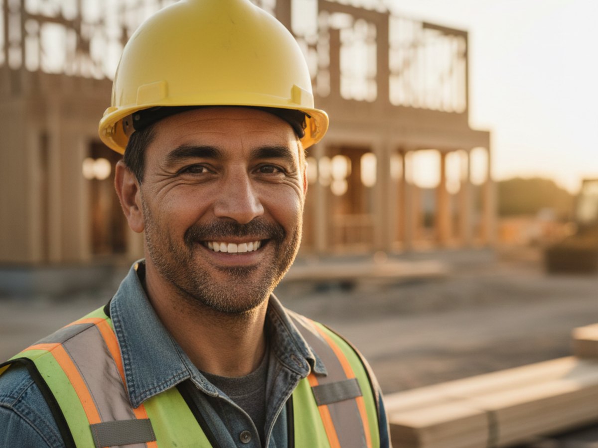 Construction professional at a job site